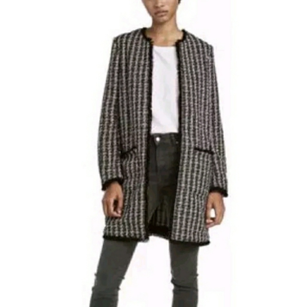 H&M Long Tweed Jacket Size 4